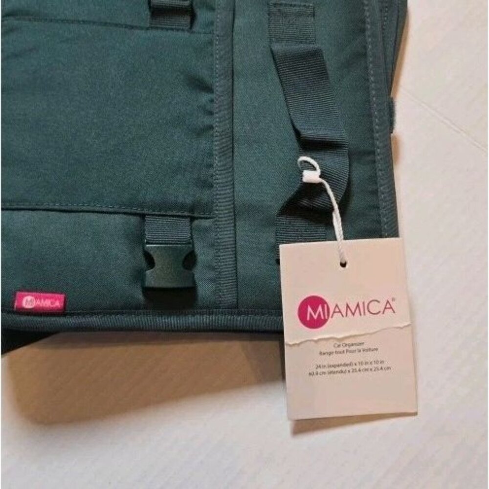 Miamica Car Organizer Green 10x10x24 Collapsible Storage Trunk Boot Shopping New